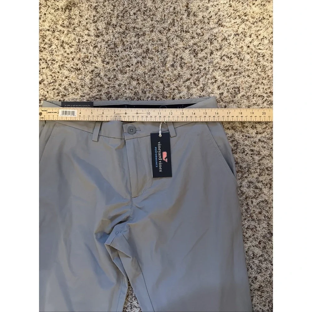 Vineyard Vines Performance New Mens Light Gray‎ Pant Sz 32x32 Elastic Waist Slim